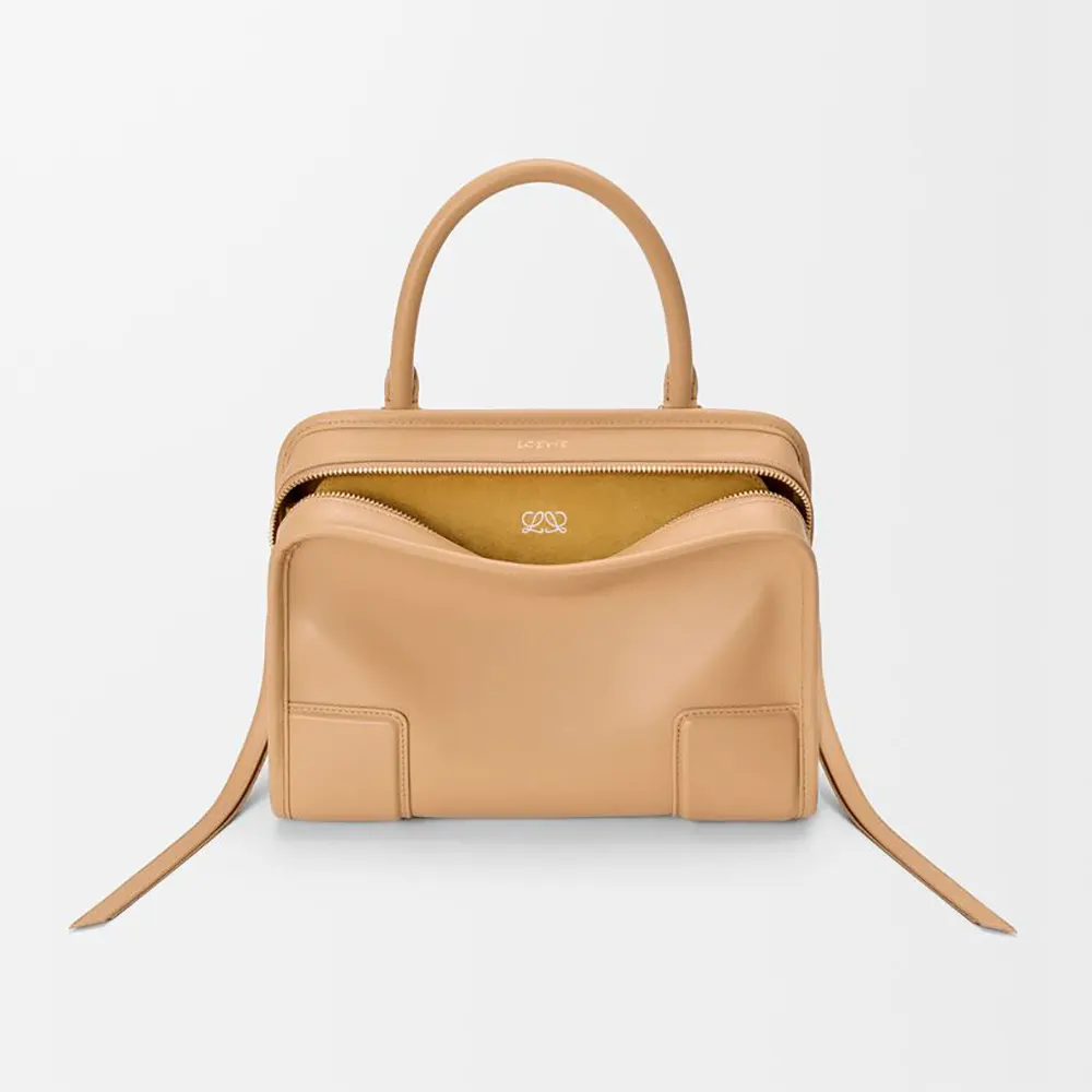 Loewe Women Small Amazona 180 Bag in Soft Calfskin-Silk Beige A039AS0X01