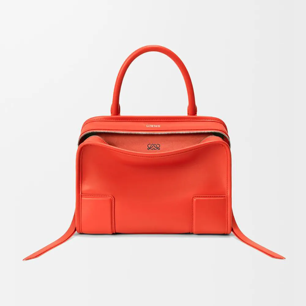 Loewe Women Small Amazona 180 Bag in Soft Calfskin-Sunrise Orange A039AS0X01