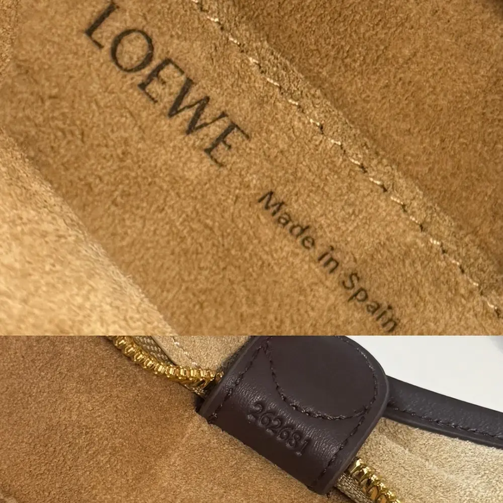 Loewe Women Small Amazona 180 Bag in Suede-Oro