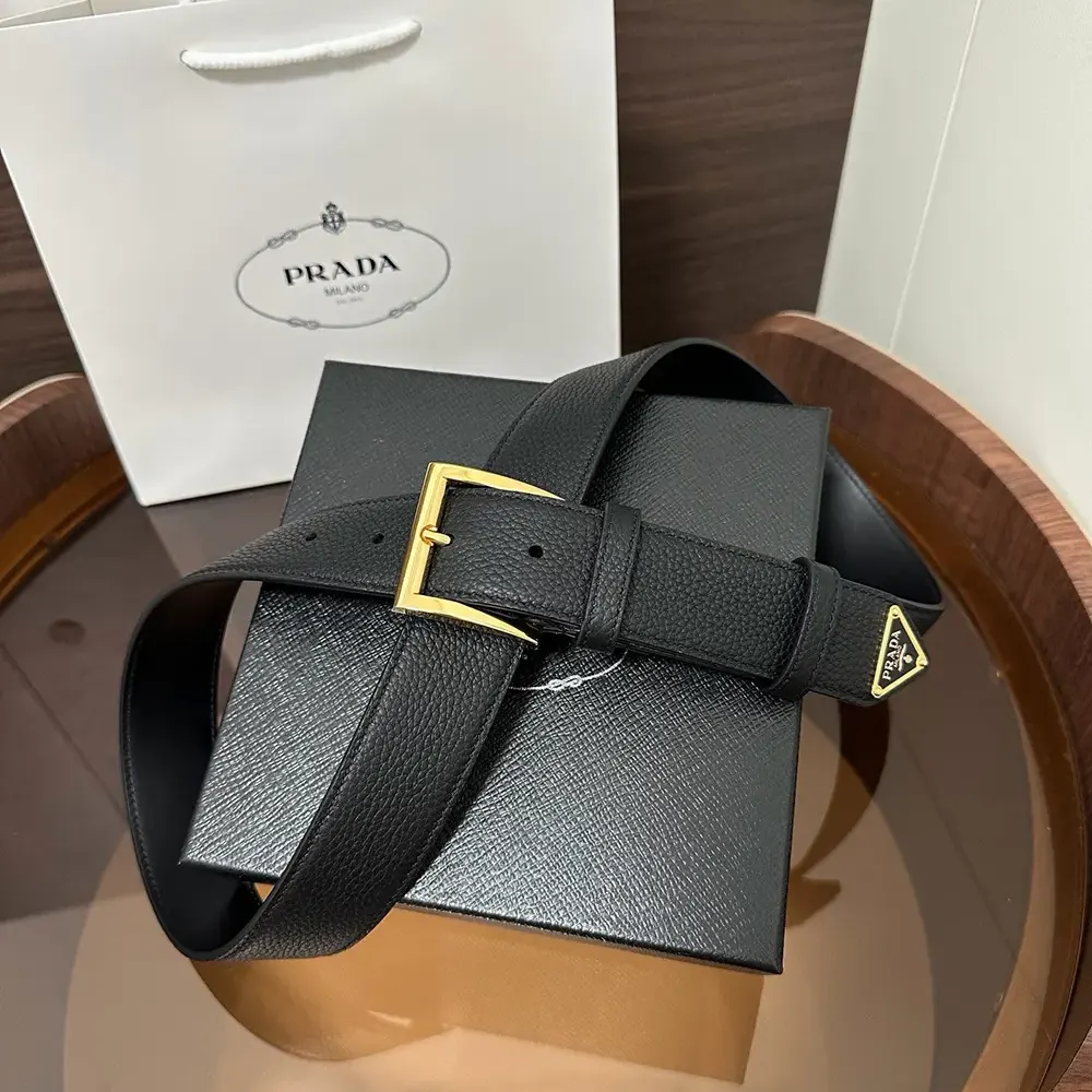 Prada Women Saffiano Leather Belt-Black 1CC545053F0002