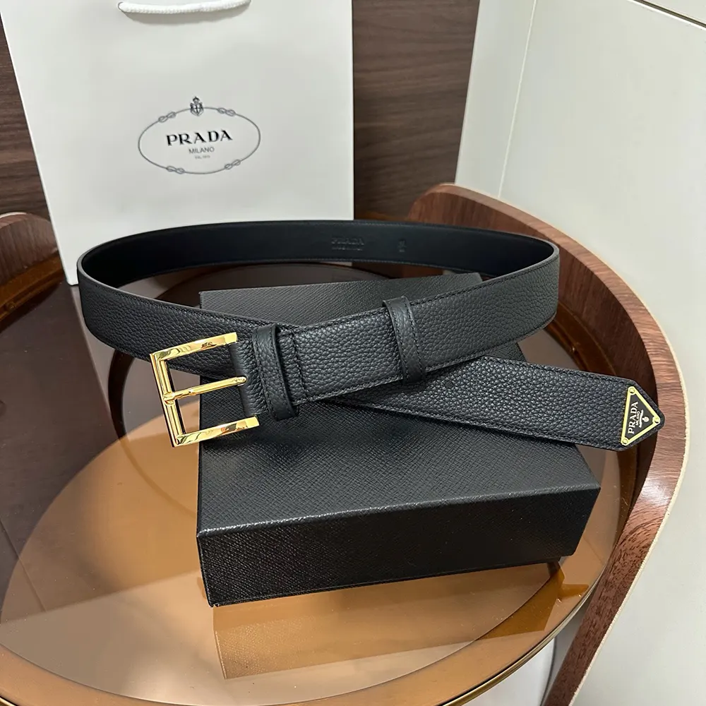 Prada Women Saffiano Leather Belt-Black 1CC545053F0002
