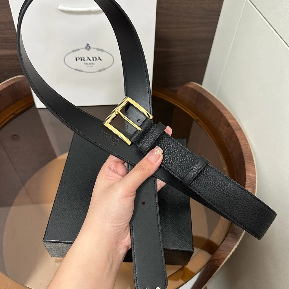 Prada Women Saffiano Leather Belt-Black 1CC545053F0002