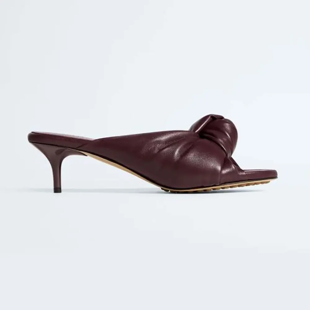 Bottega Veneta Women Cherry Mule in Supple Nappa Leather-Deep Mahogany 868225VB