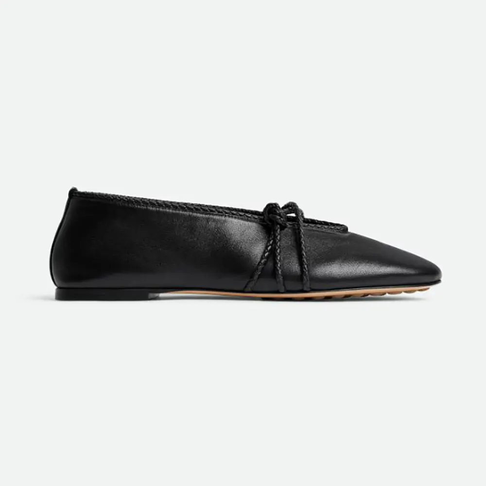 Bottega Veneta Women Rosa Mary-Jane Ballerina-Black 855866VB