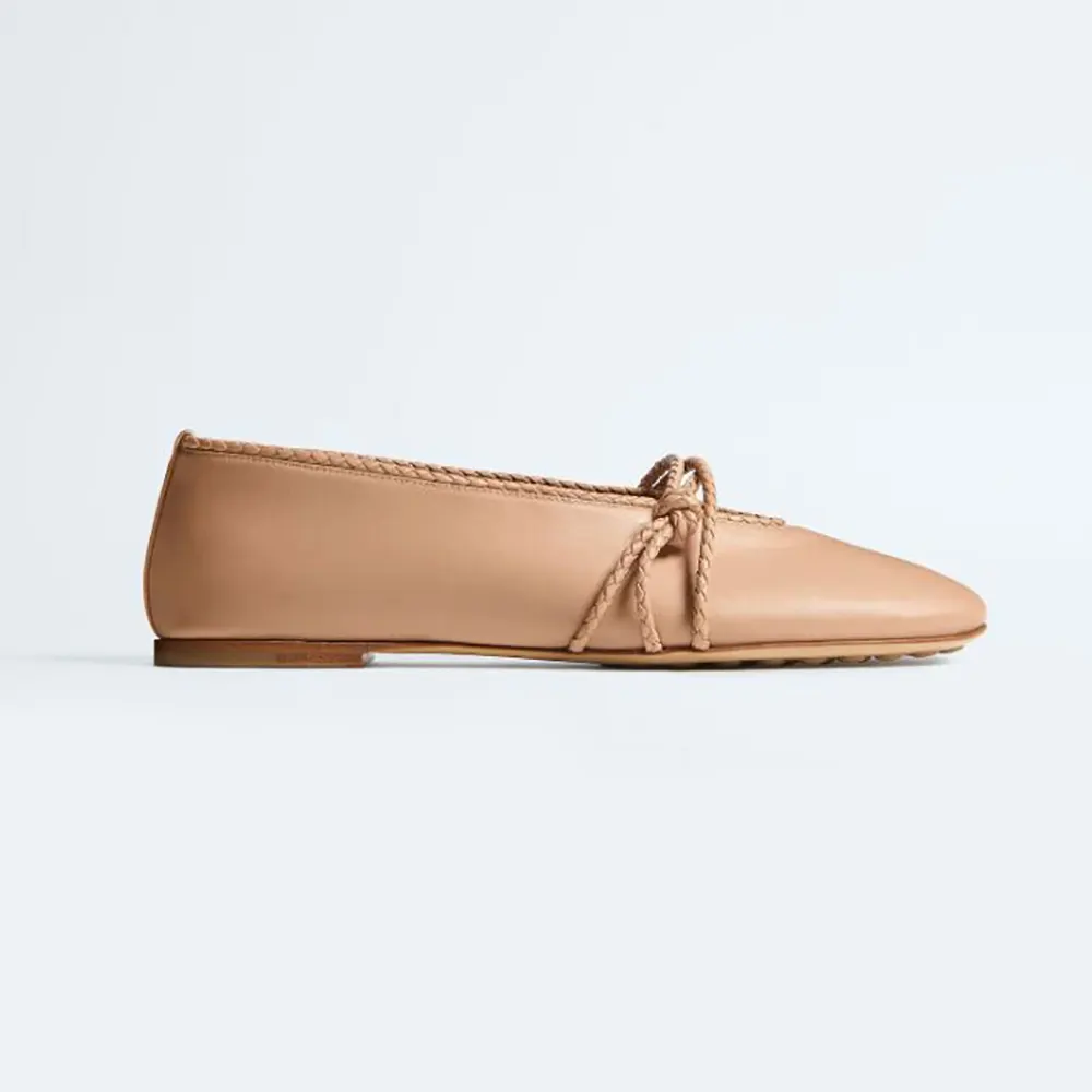Bottega Veneta Women Rosa Mary-Jane Ballerina-Cipria 855866VB