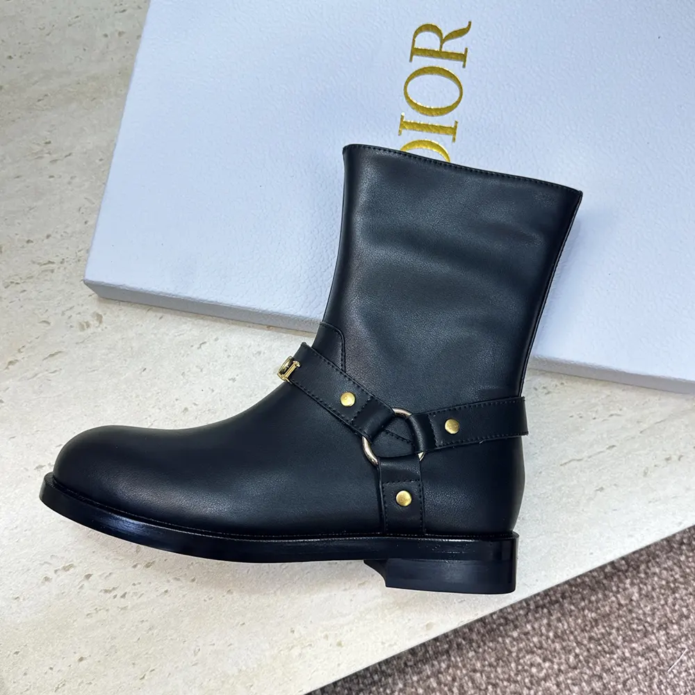 Dior Women Bolt Ankle Boot Black Calfskin KCT314VEA