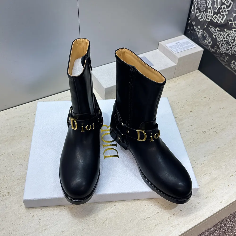 Dior Women Bolt Ankle Boot Black Calfskin KCT314VEA