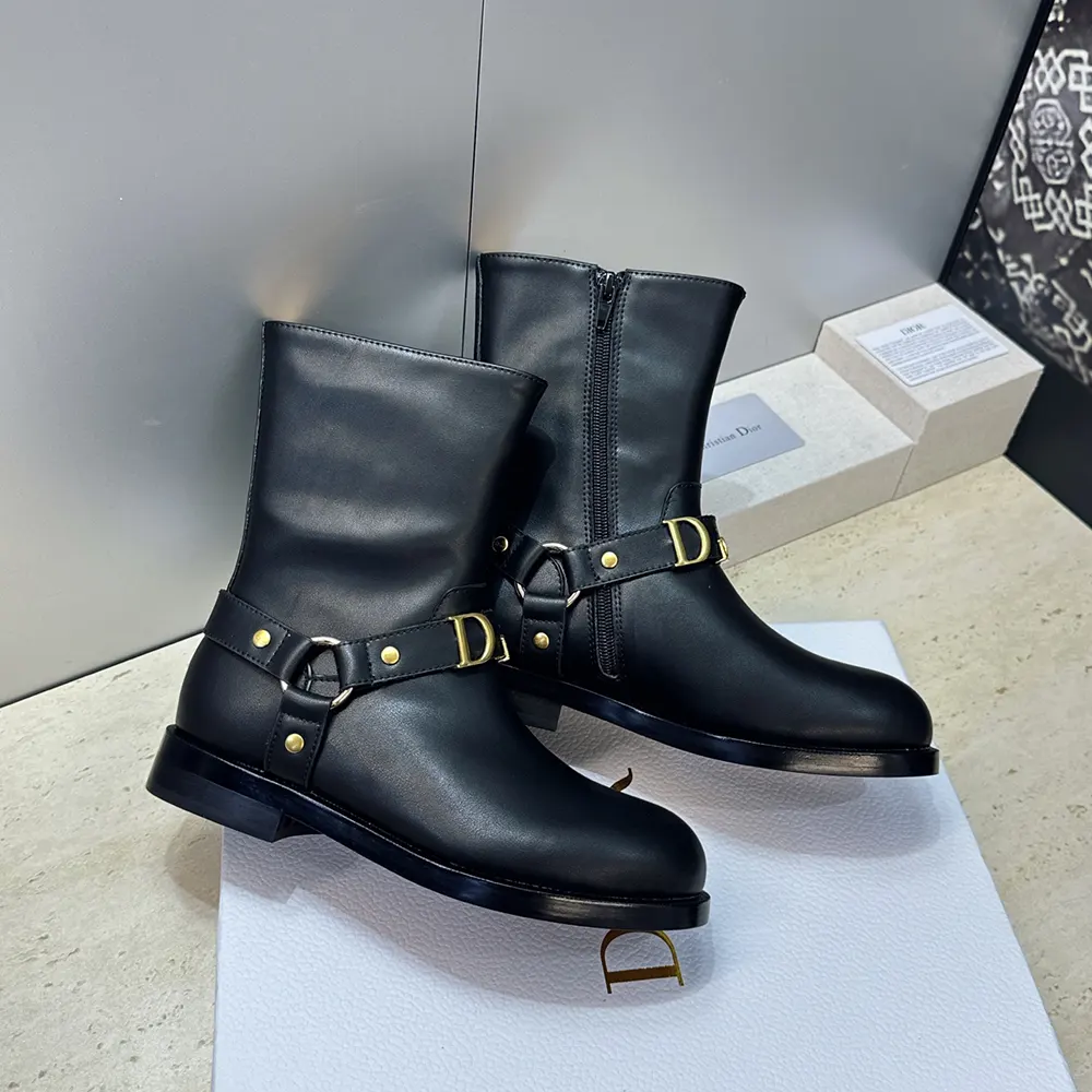 Dior Women Bolt Ankle Boot Black Calfskin KCT314VEA