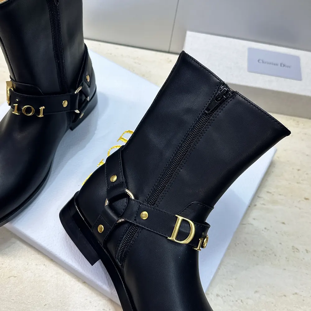 Dior Women Bolt Ankle Boot Black Calfskin KCT314VEA