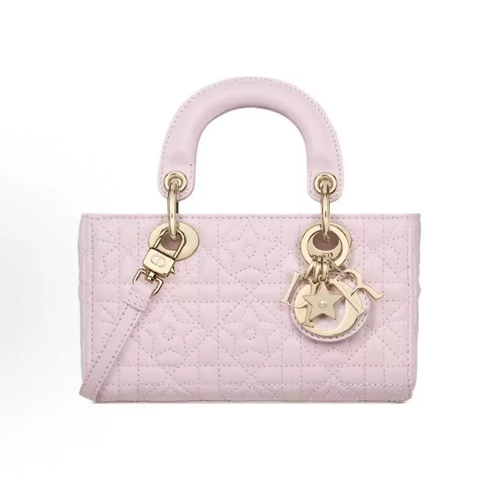 Dior Women Lady D-Joy Micro Bag Pink Cannage Lambskin with Star Motif