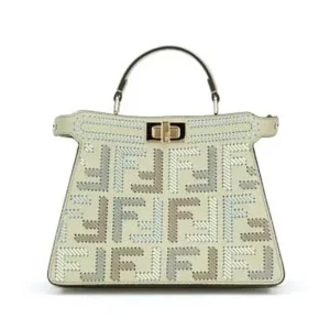Peekaboo ISeeU Mini Leather Bag with FF Interlacing