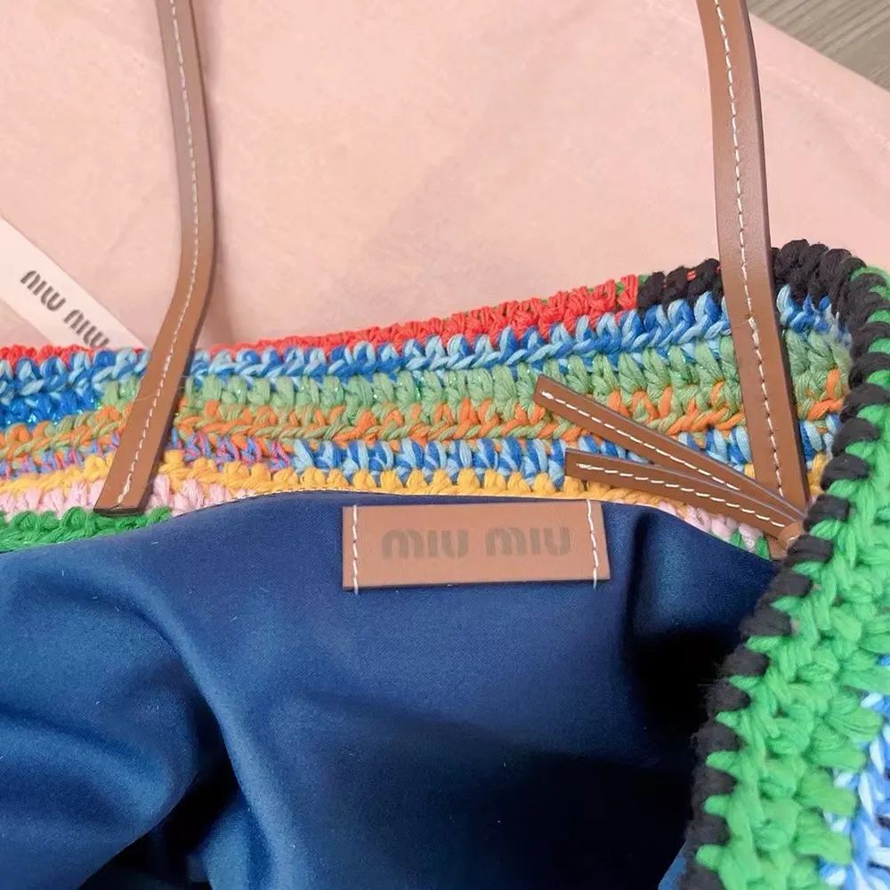 Miu Miu Women Crochet Tote Bag-Multicolored 5BG228AF46