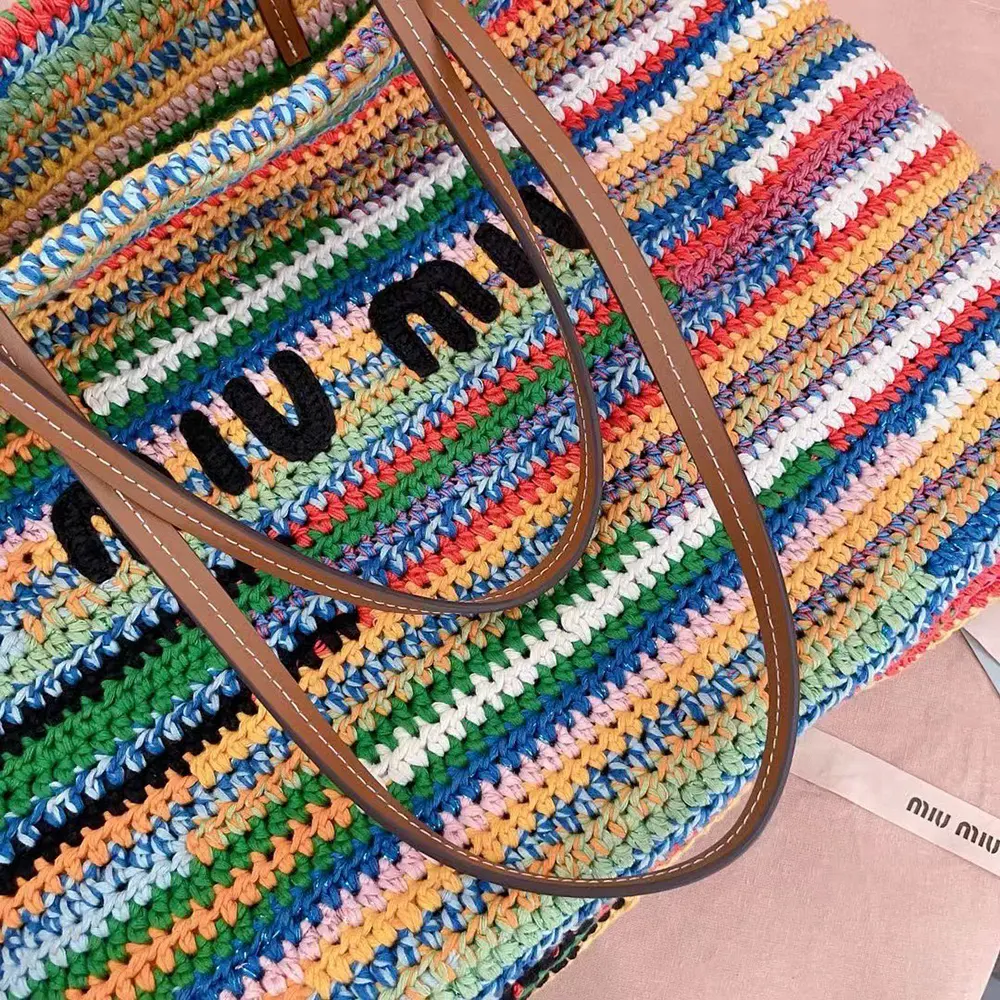 Miu Miu Women Crochet Tote Bag-Multicolored 5BG228AF46