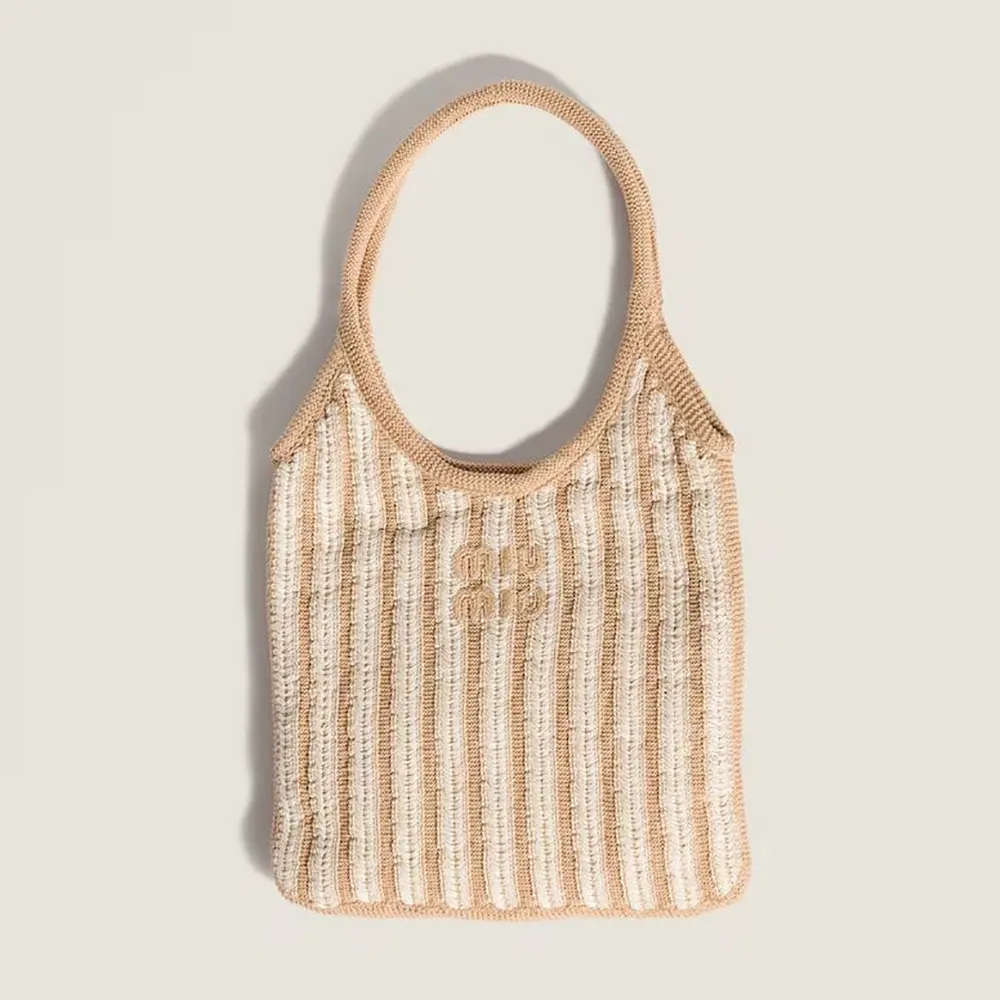 Miu Miu Women Ivy Crochet Bag-Sand/Chalk 5BG2312IHDF0X27