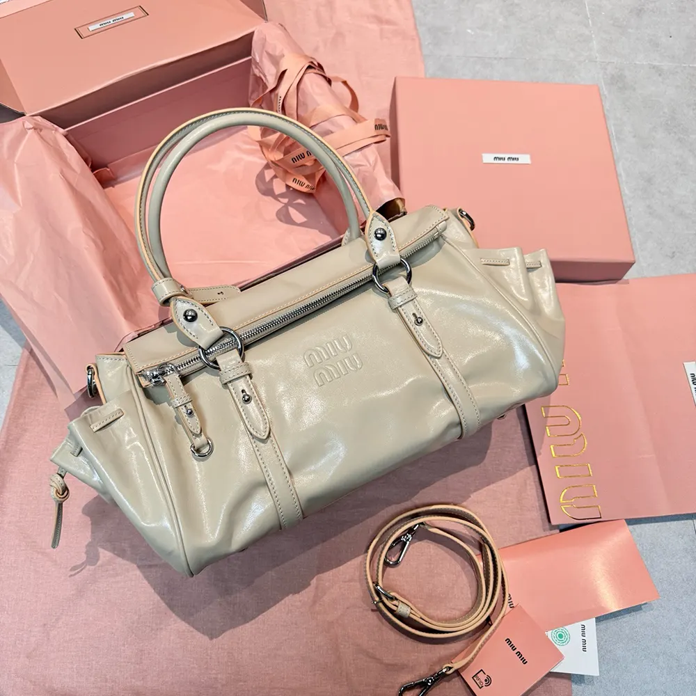 Miu Miu Women Shiny Leather Handbag-Light Pink 5BA3282A44