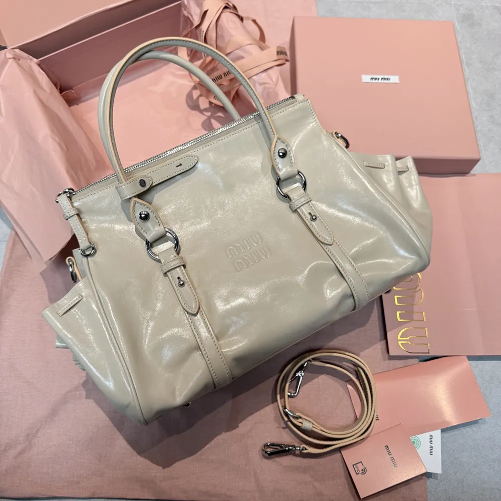 Miu Miu Women Shiny Leather Handbag-Light Pink 5BA3282A44