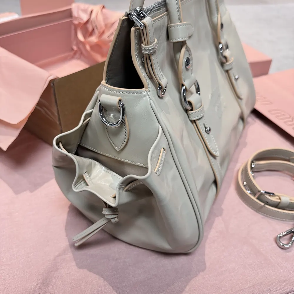 Miu Miu Women Shiny Leather Handbag-Light Pink 5BA3282A44