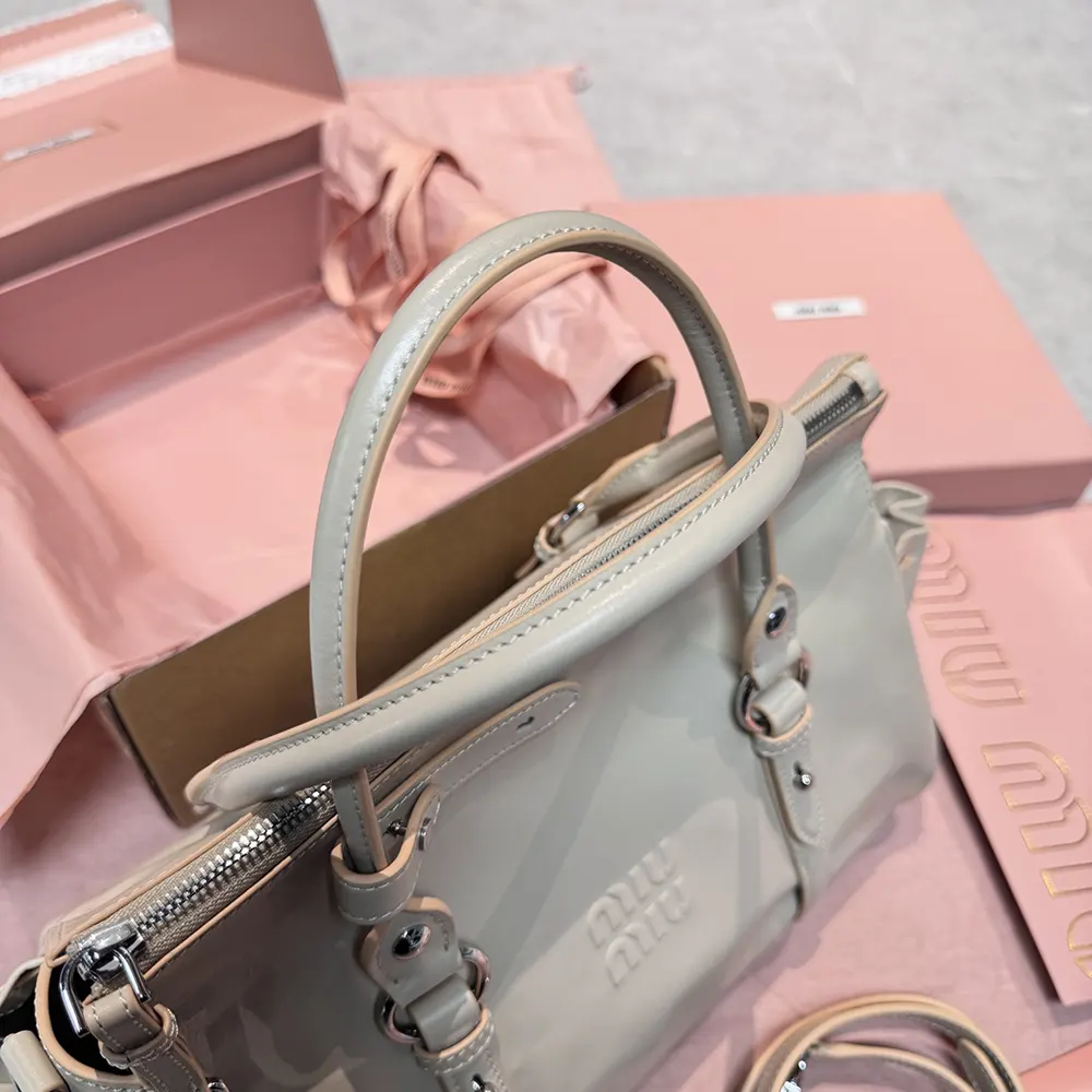 Miu Miu Women Shiny Leather Handbag-Light Pink 5BA3282A44