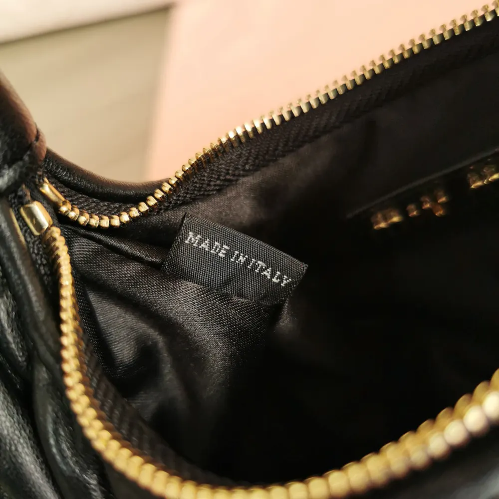 Miu Miu Women Wander Matelassé Nappa Leather Hobo Mini-Bag-Black 5BP078