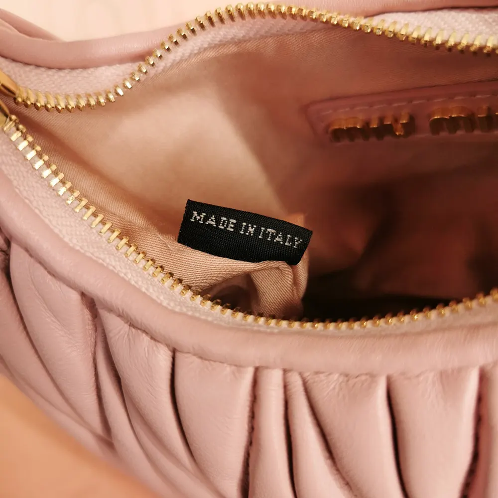 Miu Miu Women Wander Matelassé Nappa Leather Hobo Mini-Bag-Powder Pink