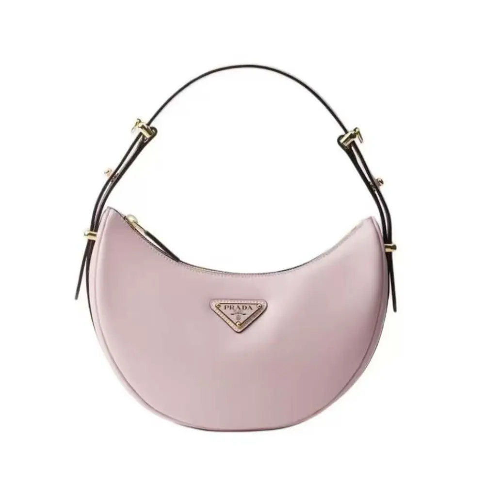 Prada Women Arqué Mini Leather Shoulder Bag-Pink 1BC194