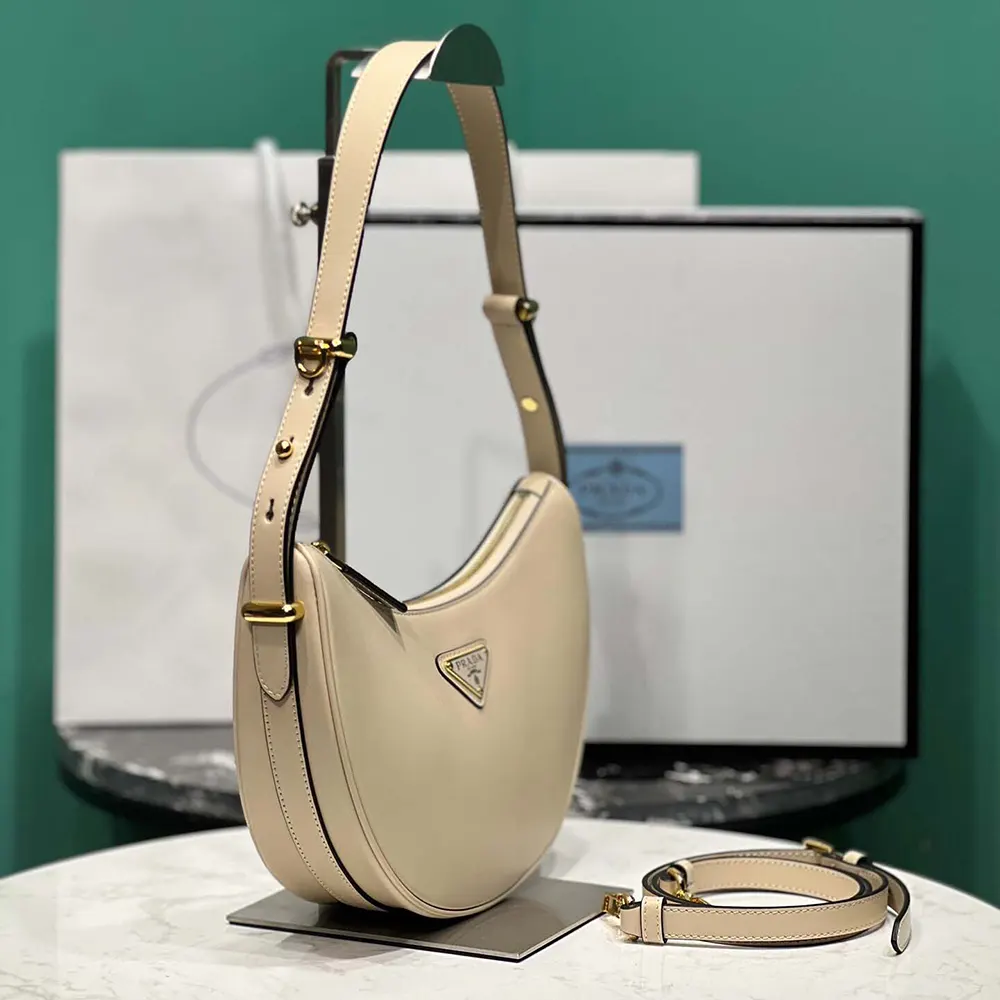 Prada Women Arqué Mini Leather Shoulder Bag