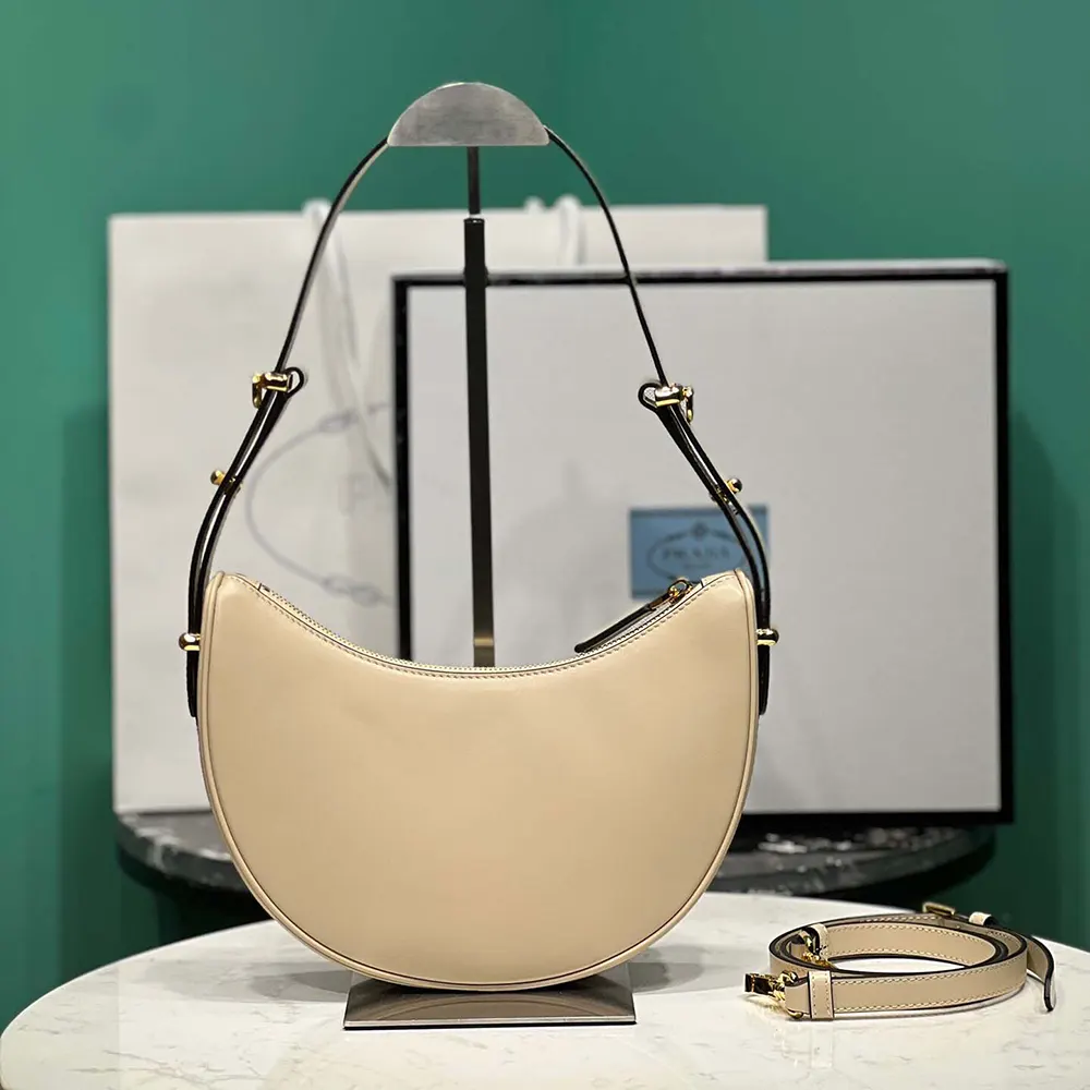 Prada Women Arqué Mini Leather Shoulder Bag