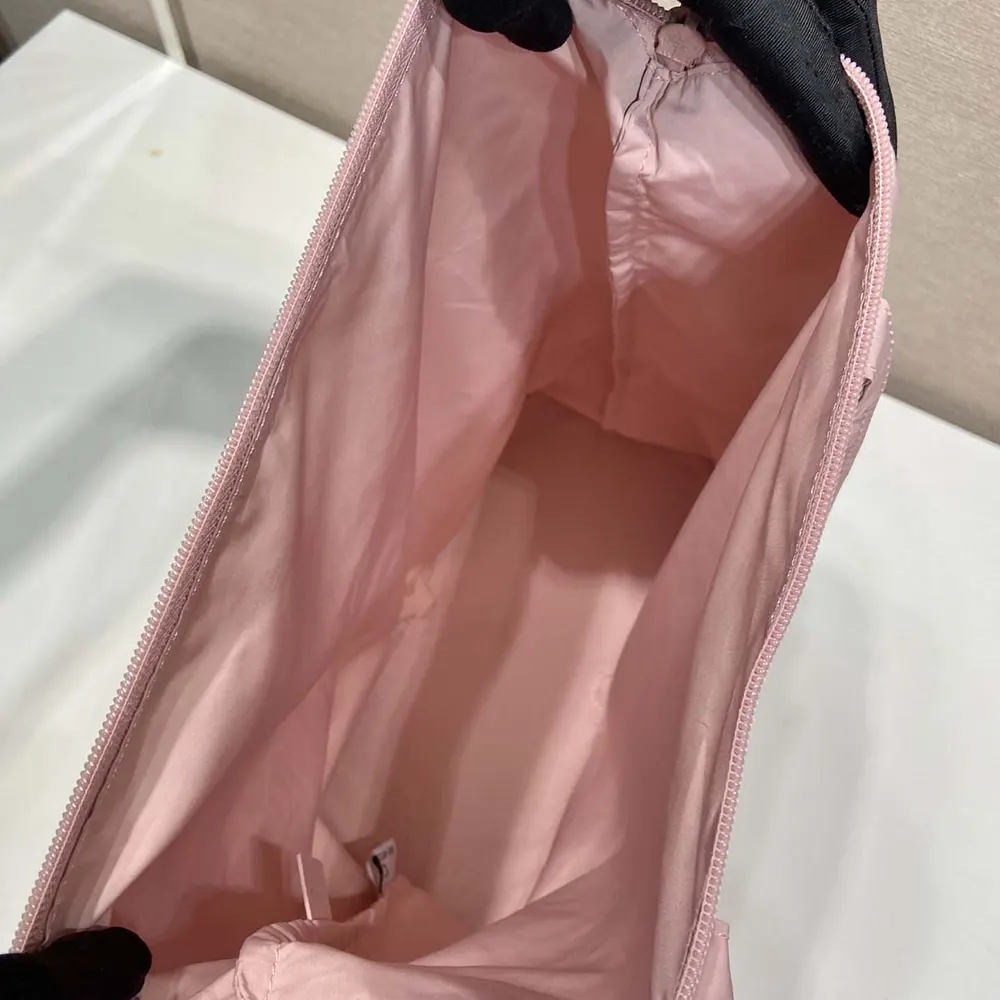 Prada Women Saffiano Leather Pendant With Re-Nylon Tote Bag-Peach 1TT330