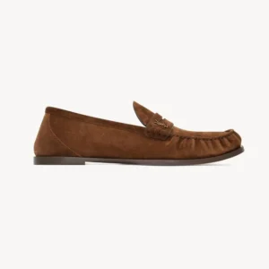 Saint Laurent YSL Unisex Laurent Loafers in Suede-Brown 8211732OY
