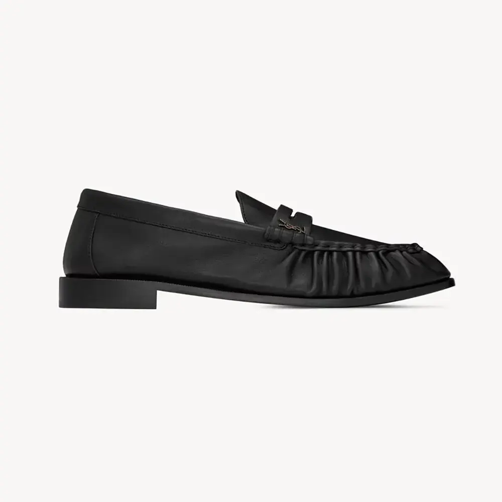 Saint Laurent YSL Unisex Le Loafer Supple in Matte Leather-Black 83947125VA