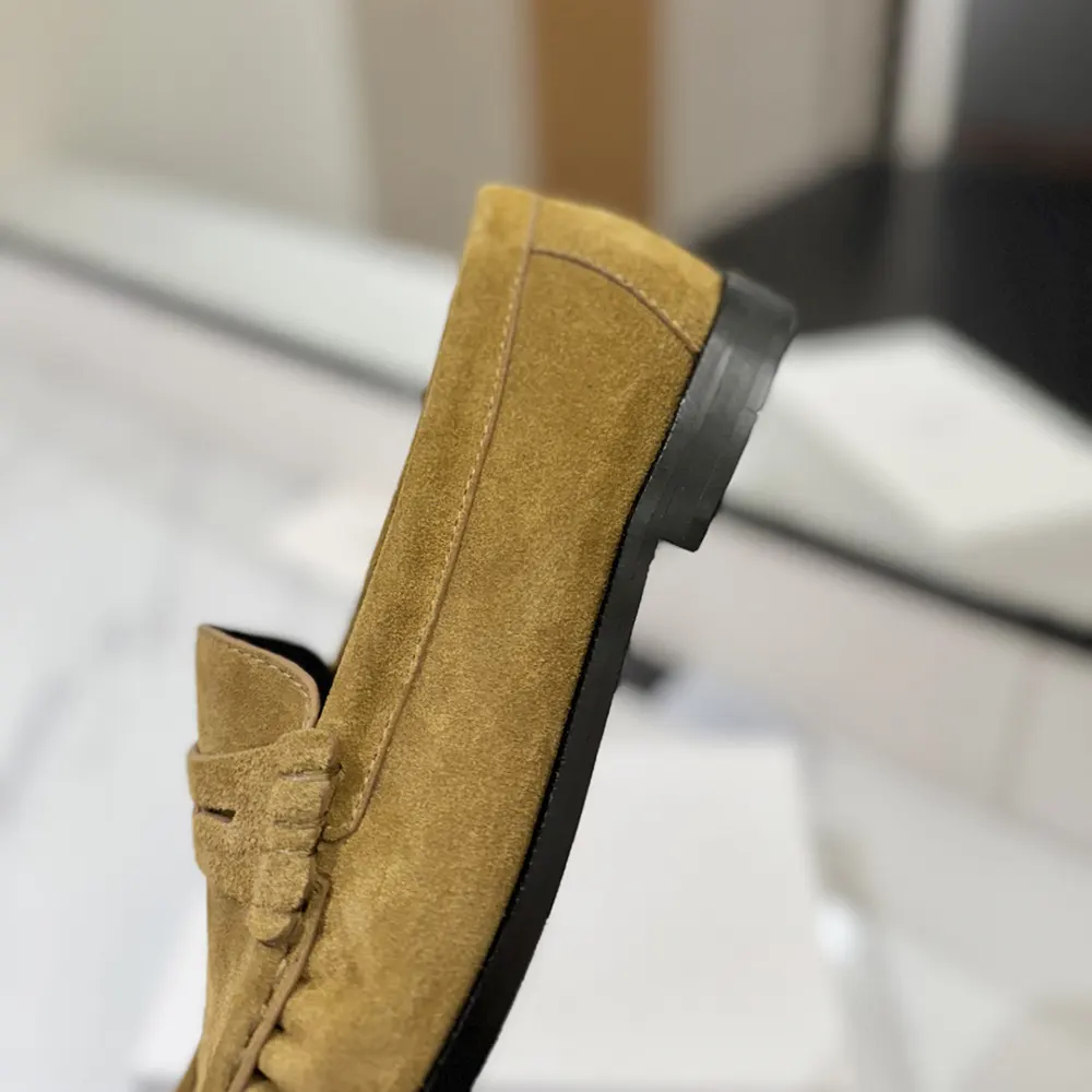 Saint Laurent YSL Unisex Le Loafer Supple in Suede-Brown 8168122W