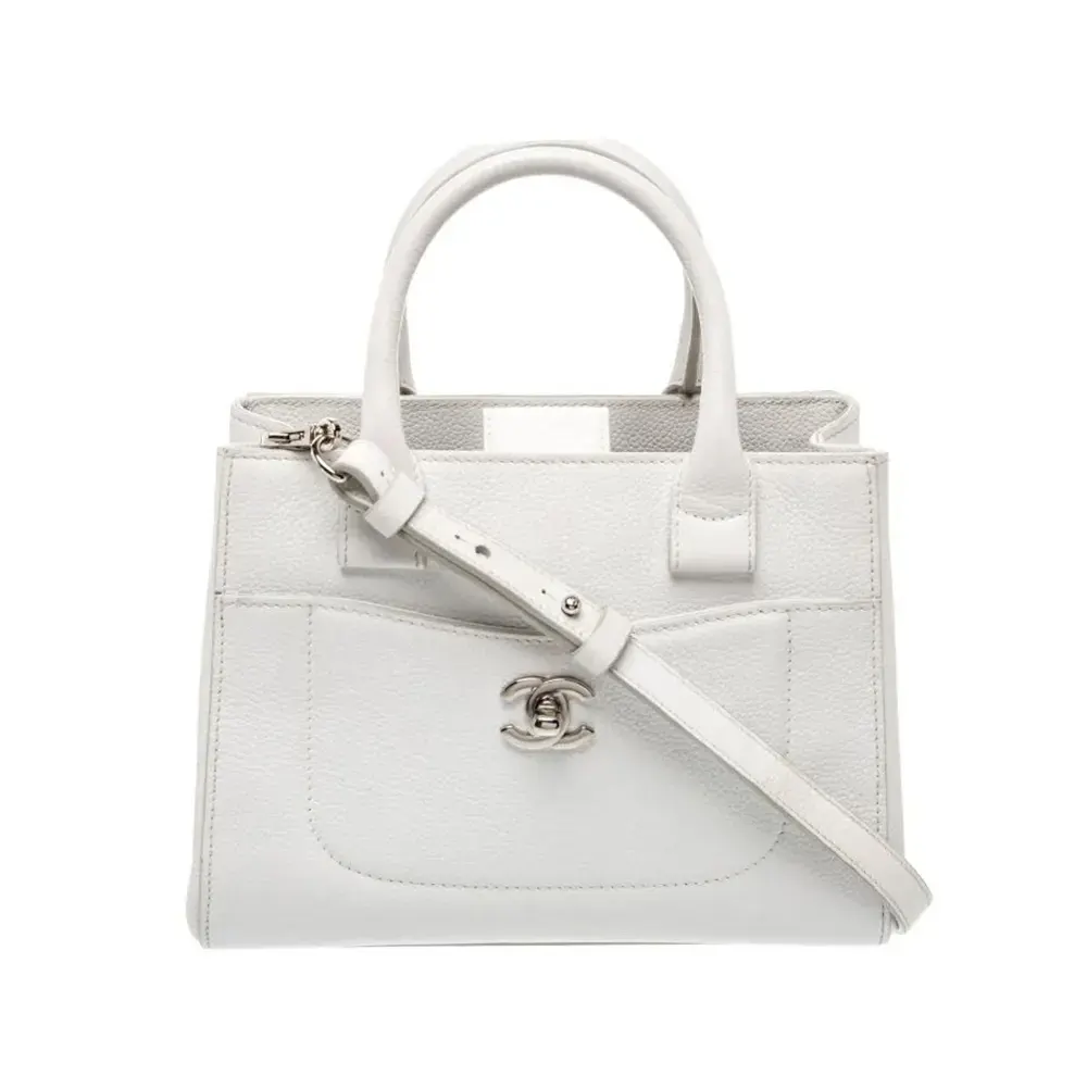 Chanel Women Grained Calfskin Mini Neo Executive Tote-White