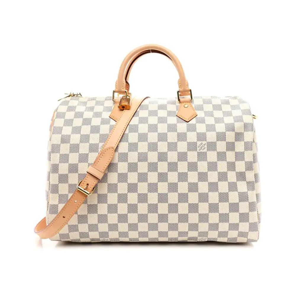 Louis Vuitton LV Unisex Speedy Bandoulière 35 in Luminous Damier Azur Canvas