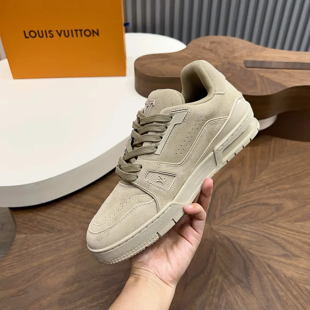 Louis Vuitton LV Unisex Trainer Distressed Sneaker-Beige 1AKBO6 8 Louis Vuitton LV Unisex Trainer Distressed Sneaker-Beige 1AKBO6