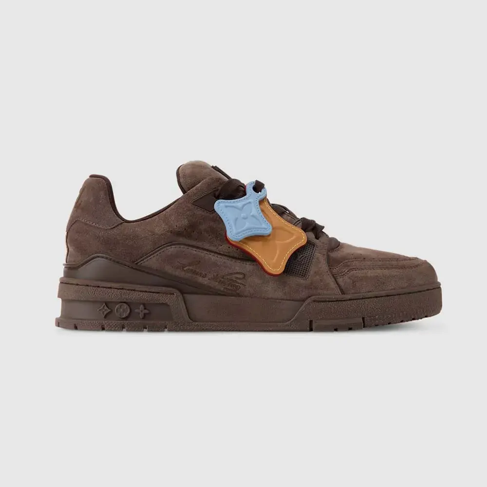 Louis Vuitton LV Unisex Trainer Distressed Sneaker-Brown 1AKBOQ